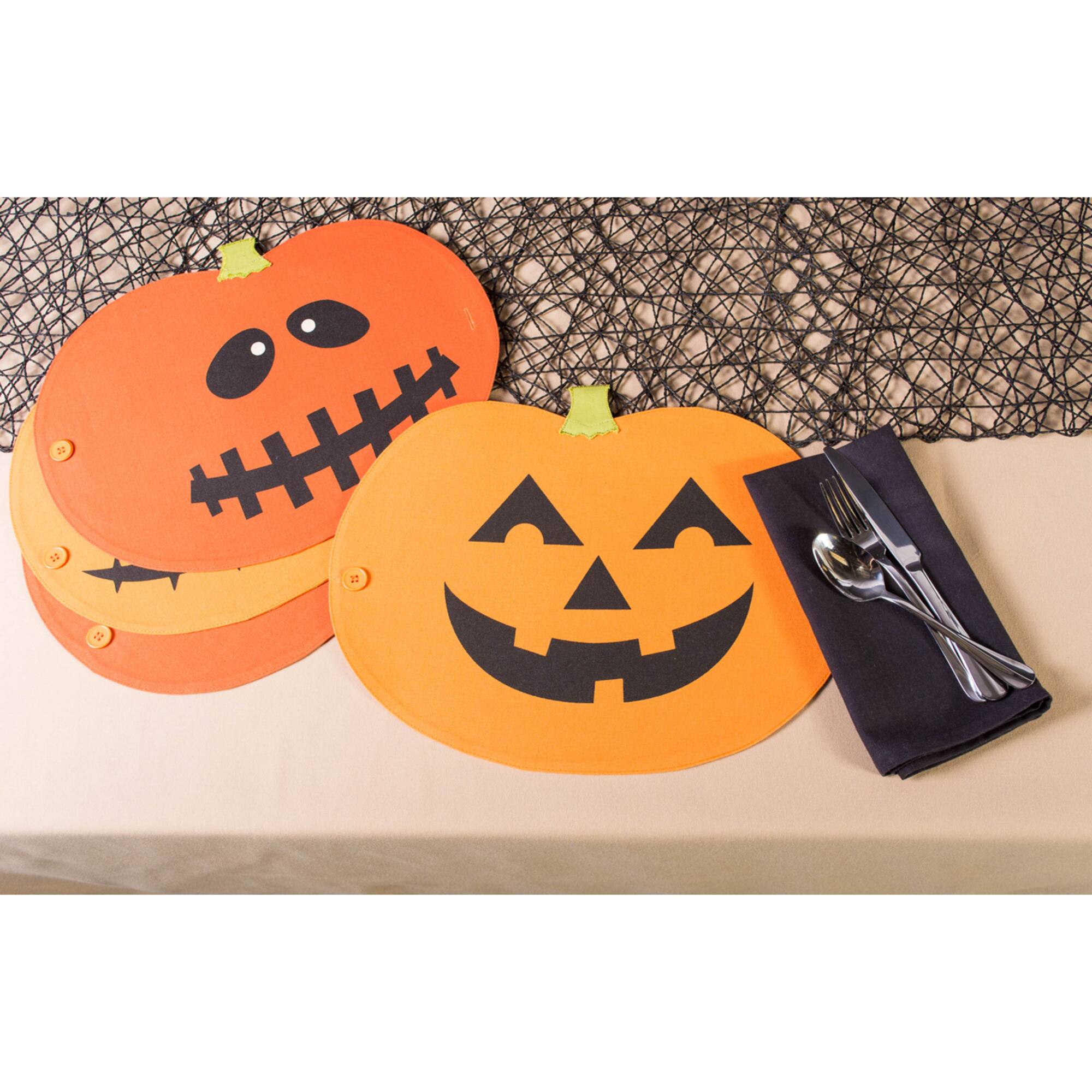 DII® Jack-O-Lantern Table Runner and Placemat Set